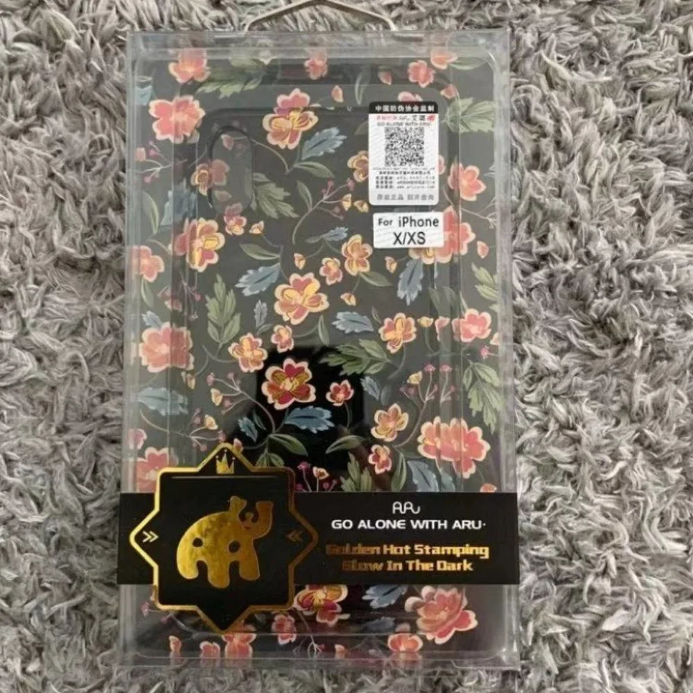 iPhone X / iPhone XS Floral tpu gold stamp case